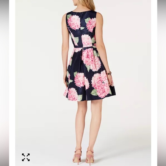 Jessica Howard Navy and Pink Floral Midi Dress - Picture 2 of 11